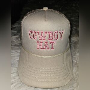 Kenz Kustomz “Cowboy Hat” Trucker Hat – Cream & Pink (Never Worn)